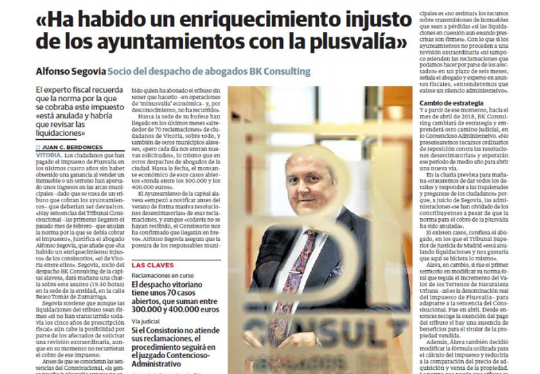 Ha habido un enriquecimiento injusto de los ayuntamientos con la plusvalía – Octubre 2017