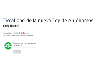 Fiscalidad de la nueva Ley de Autónomos – Febrero 2018