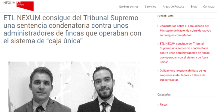 ETL NEXUM consigue del tribunal sumpremo una sentencia condenatoria
