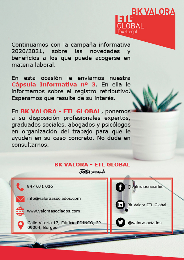 BK Valora ETL Global: Registro Retributivo, Real Decreto 902/2020, de 13 de octubre